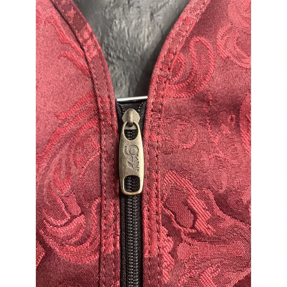 Vintage Garment Bag Dark Red Maroon‎ Zipper Front Thick Durable